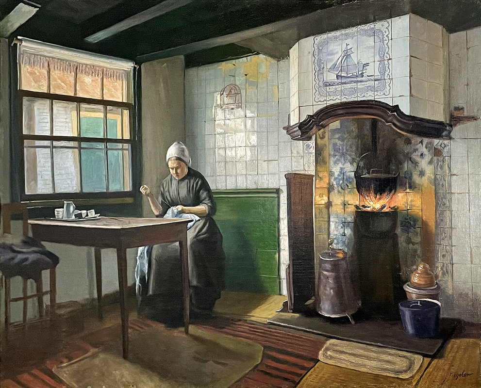 Tegeltjes in huiskamer, schilderij, 1575

